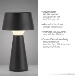 ABERA LAMPA STOŁOWA CZARNY (19260-18) - Paul Neuhaus