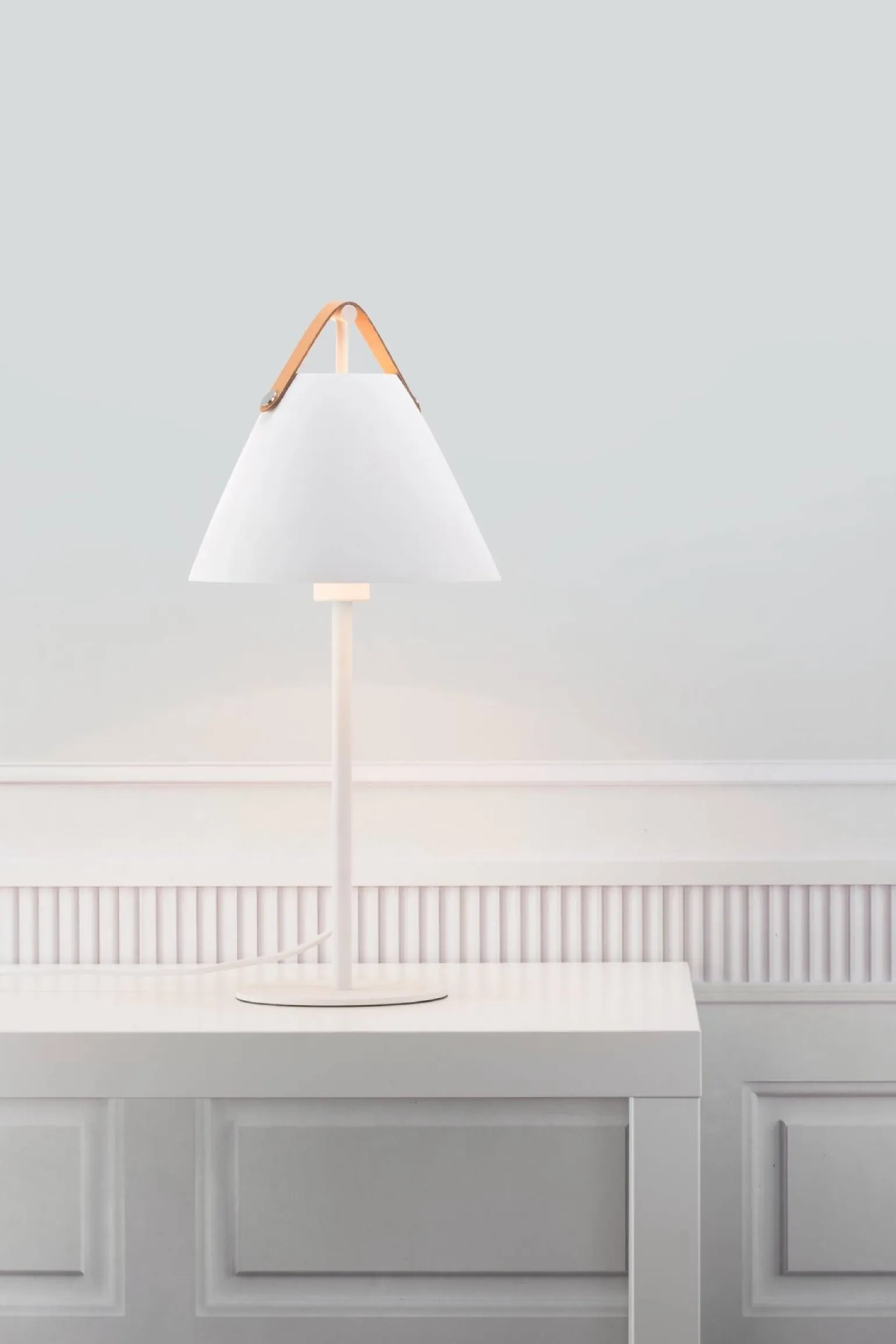 Biała lampa stołowa STRAP Nordlux E27 40W Metal