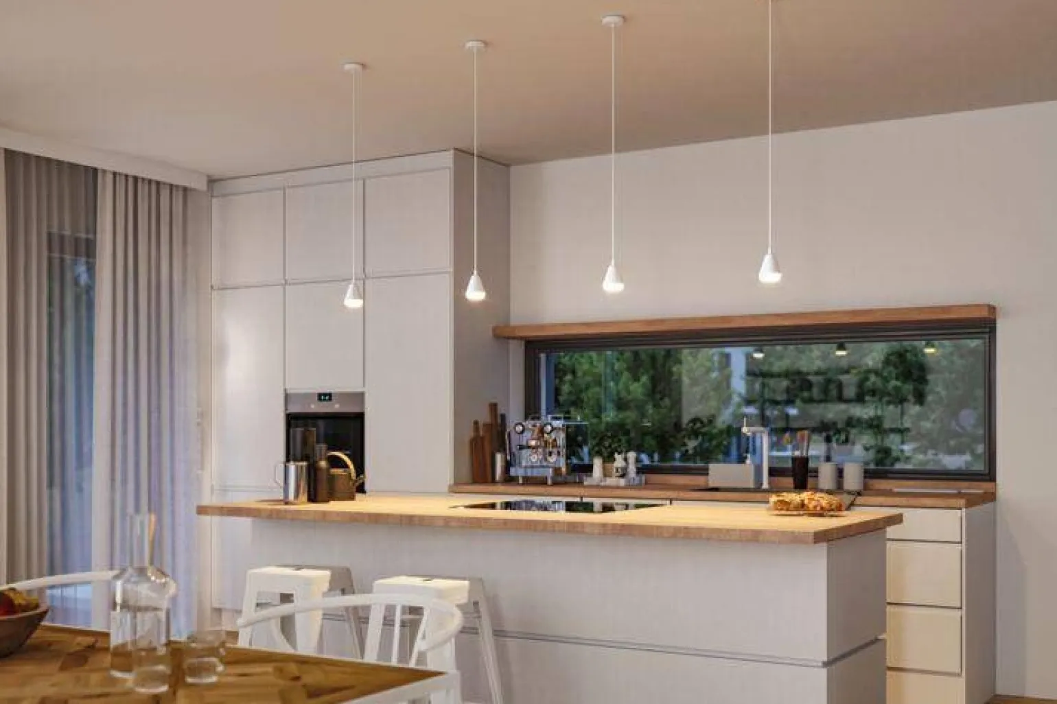 Biała lampa wisząca do kuchni nad wyspę LUIA IP44 (PL76991) - PAULMANN