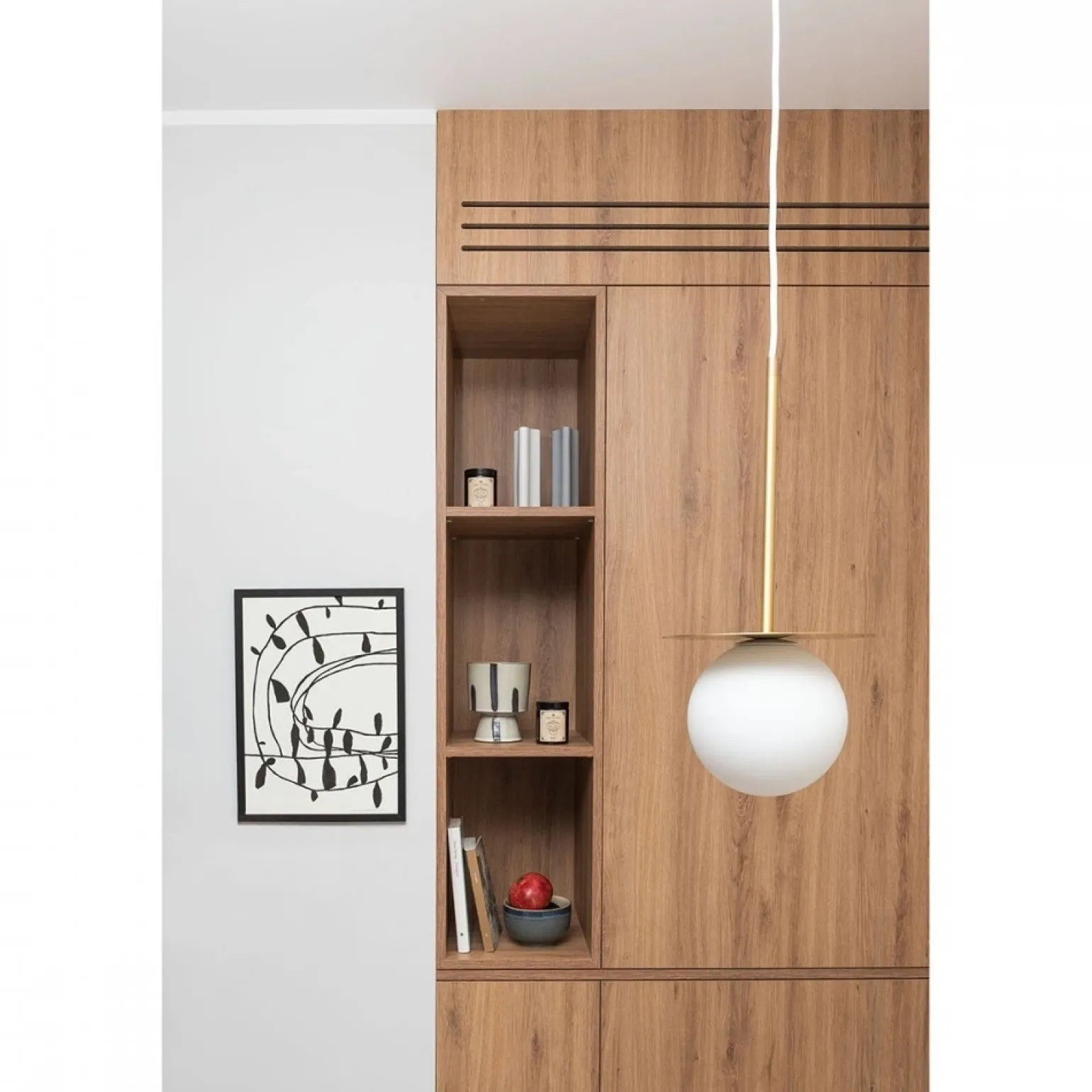 BORRA B biała sufitowa lampa wisząca z mosiądzem (BRB131P0) - Ummo