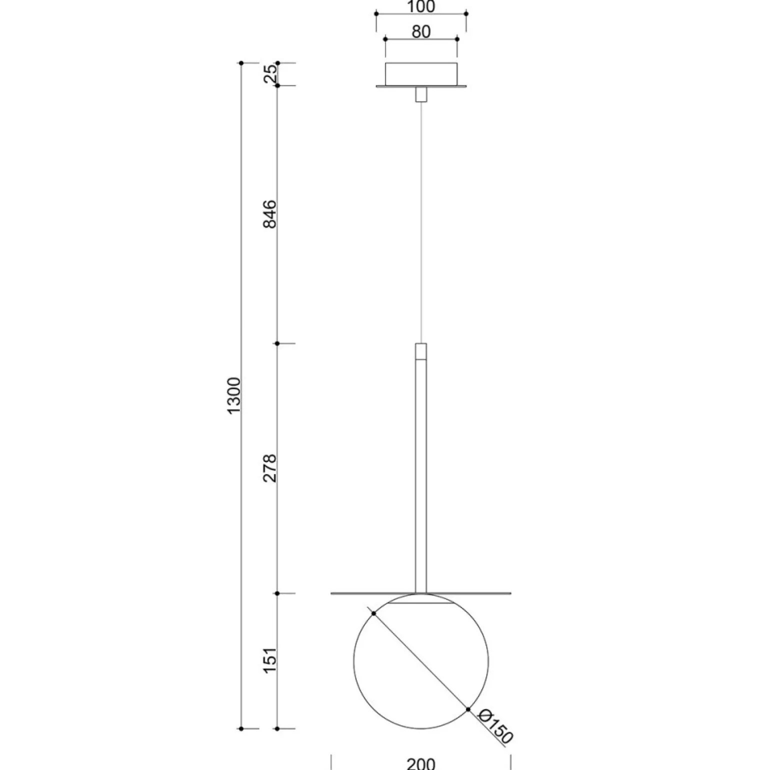 BORRA B czarna sufitowa lampa wisząca (BRB122P0) - Ummo