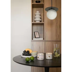 BORRA B czarna sufitowa lampa wisząca z podwyższoną szczelnością IP44 (BRB122PS0) - Ummo