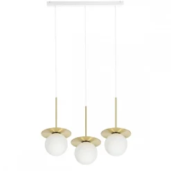 BORRA B 3L potrójna sufitowa lampa wisząca z mosiądzem (BRB331PL) - Ummo