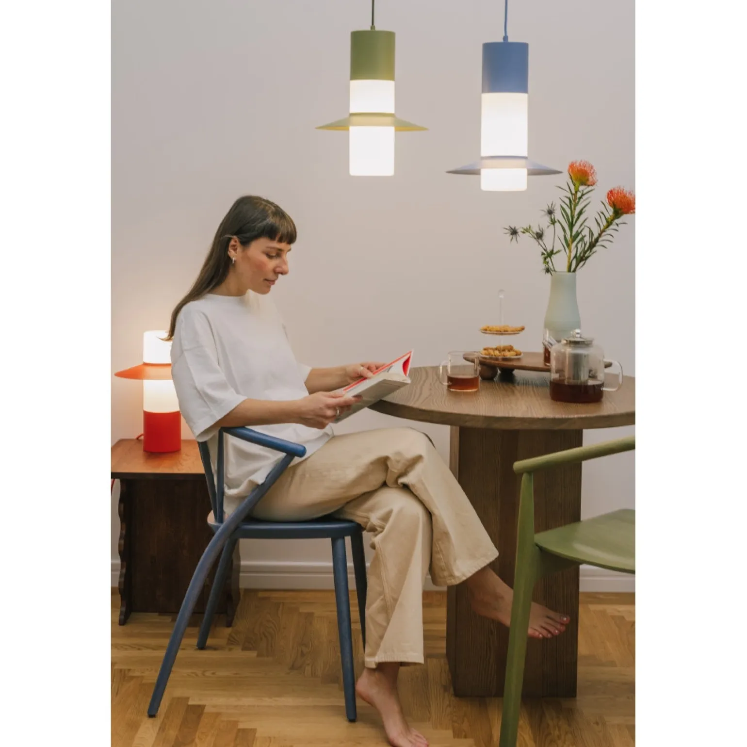 CAPONIO A niebieska sufitowa lampa wisząca (CPA199P0) - Ummo