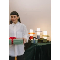 CAPONIO ST czerwonopomarańczowa lampa stołowa (CPS11212P1) - Ummo