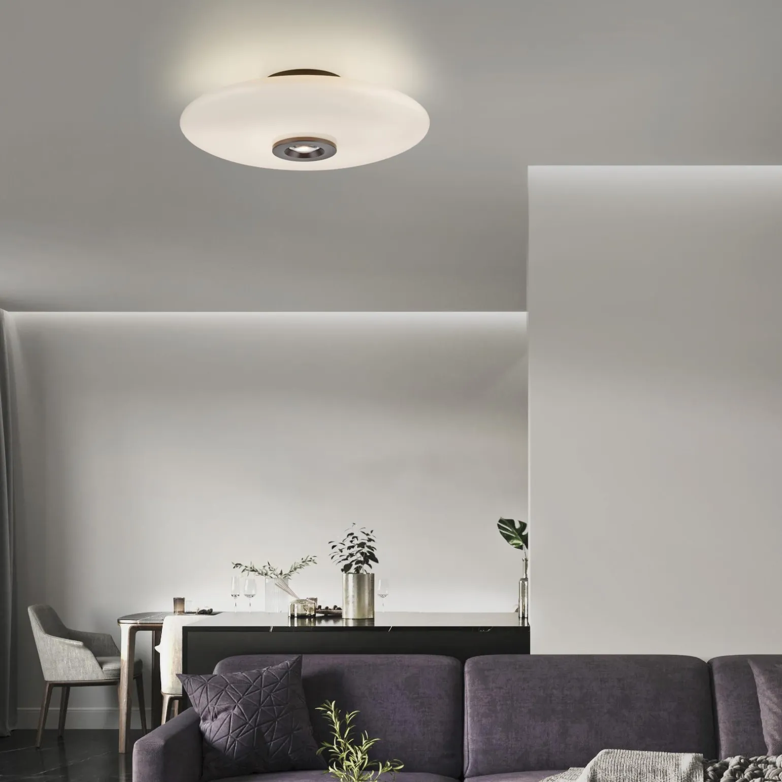 Ściemnialna lampa na sufit PURE VITRUM CIEMNOMETALOWO-BRĄZOWY (6083-34) - Paul Neuhaus