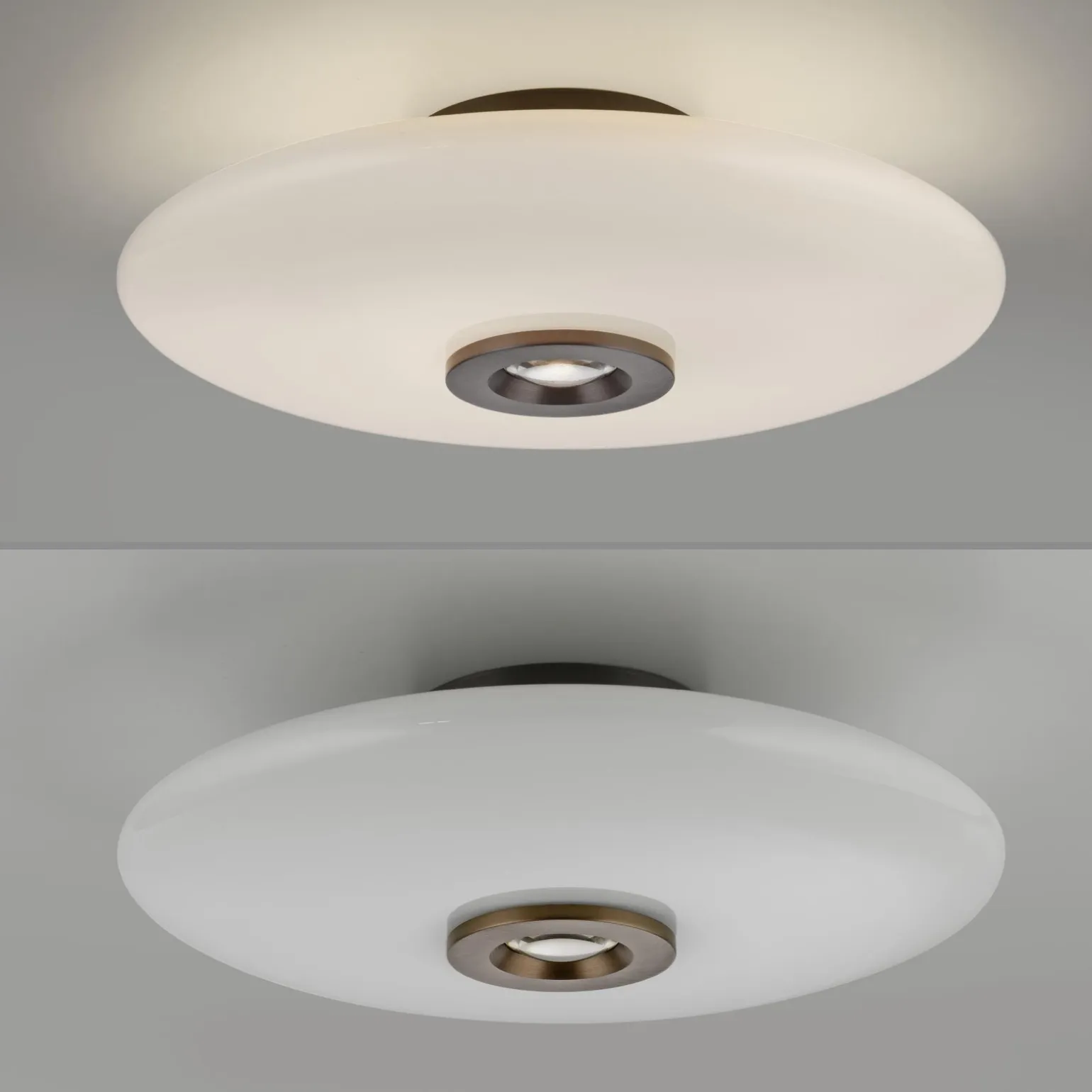 Ściemnialna lampa na sufit PURE VITRUM CIEMNOMETALOWO-BRĄZOWY (6083-34) - Paul Neuhaus