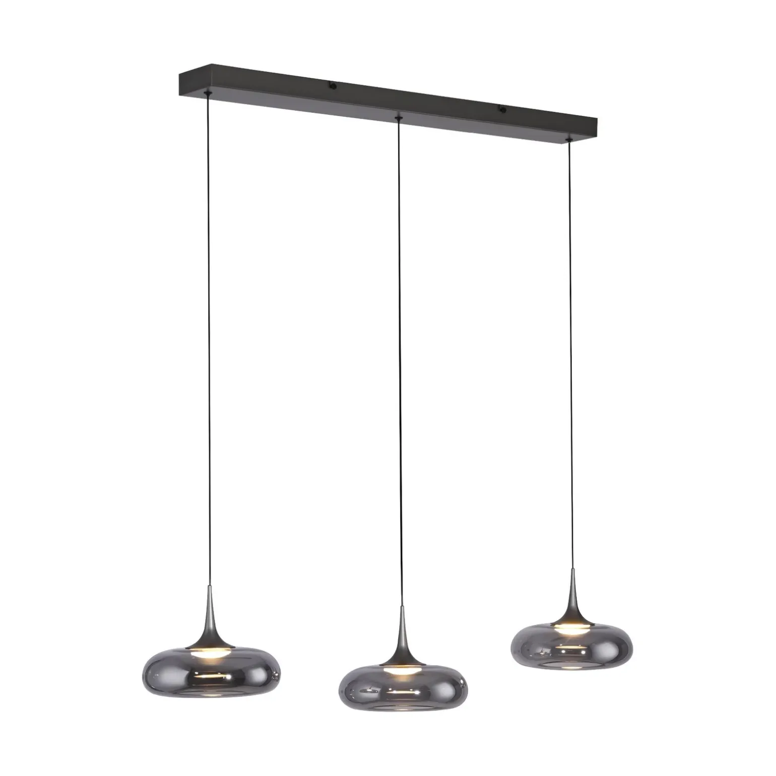 Ściemnialna lampa wisząca z płynną regulacją wysokości POSH SZARA (15693-15) - Paul Neuhaus