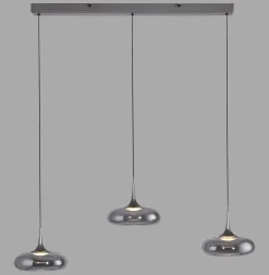 Ściemnialna lampa wisząca z płynną regulacją wysokości POSH SZARA (15693-15) - Paul Neuhaus