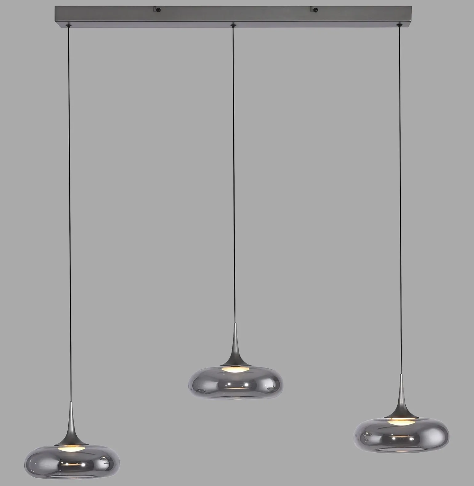 Ściemnialna lampa wisząca z płynną regulacją wysokości POSH SZARA (15693-15) - Paul Neuhaus