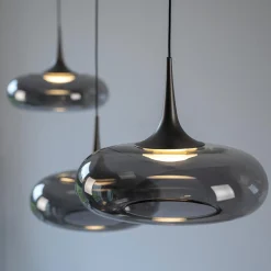 Ściemnialna lampa wisząca z płynną regulacją wysokości POSH SZARA (15693-15) - Paul Neuhaus