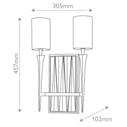 Dekoracyjny kinkiet Crest - 2 źródła światła - Matowa czerń (QN-CREST-2WB-BLK) - Quintiesse