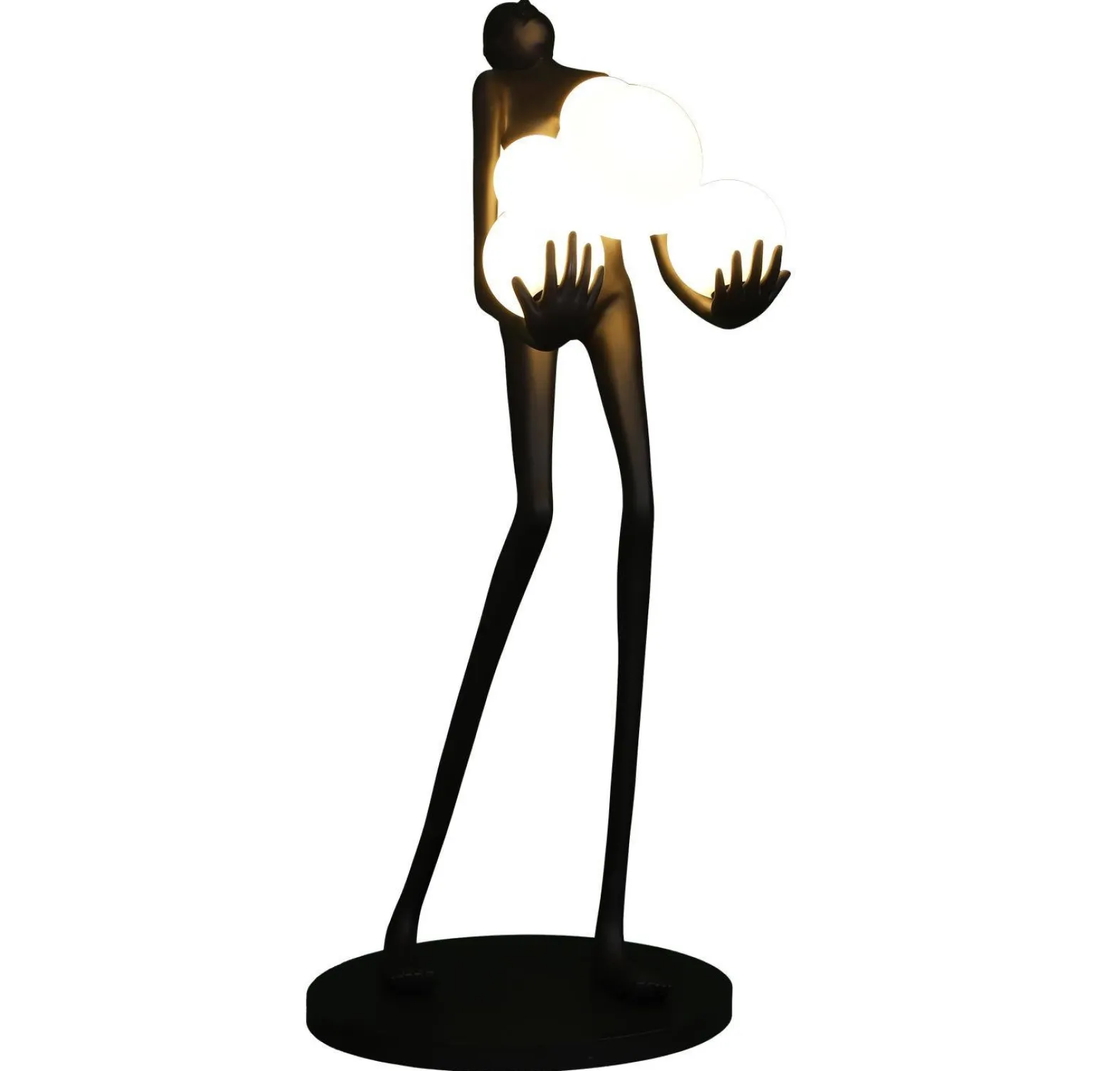 Designerska czarna lampa podłogowa WOMAN 180 cm (F9312) - Step into Design