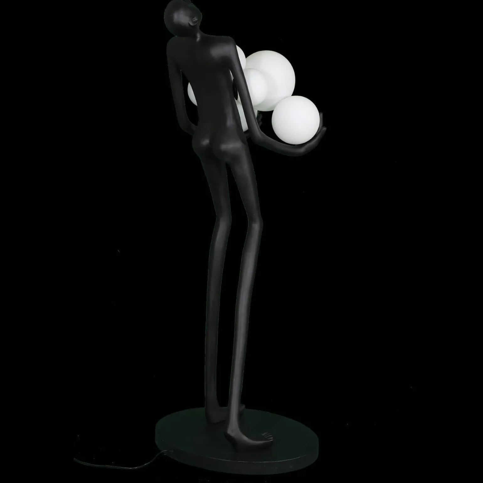 Designerska czarna lampa podłogowa WOMAN 180 cm (F9312) - Step into Design