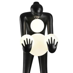 Designerska czarna lampa podłogowa WOMAN-2 BLACK 190 cm (DN433-F black) - Step into Design