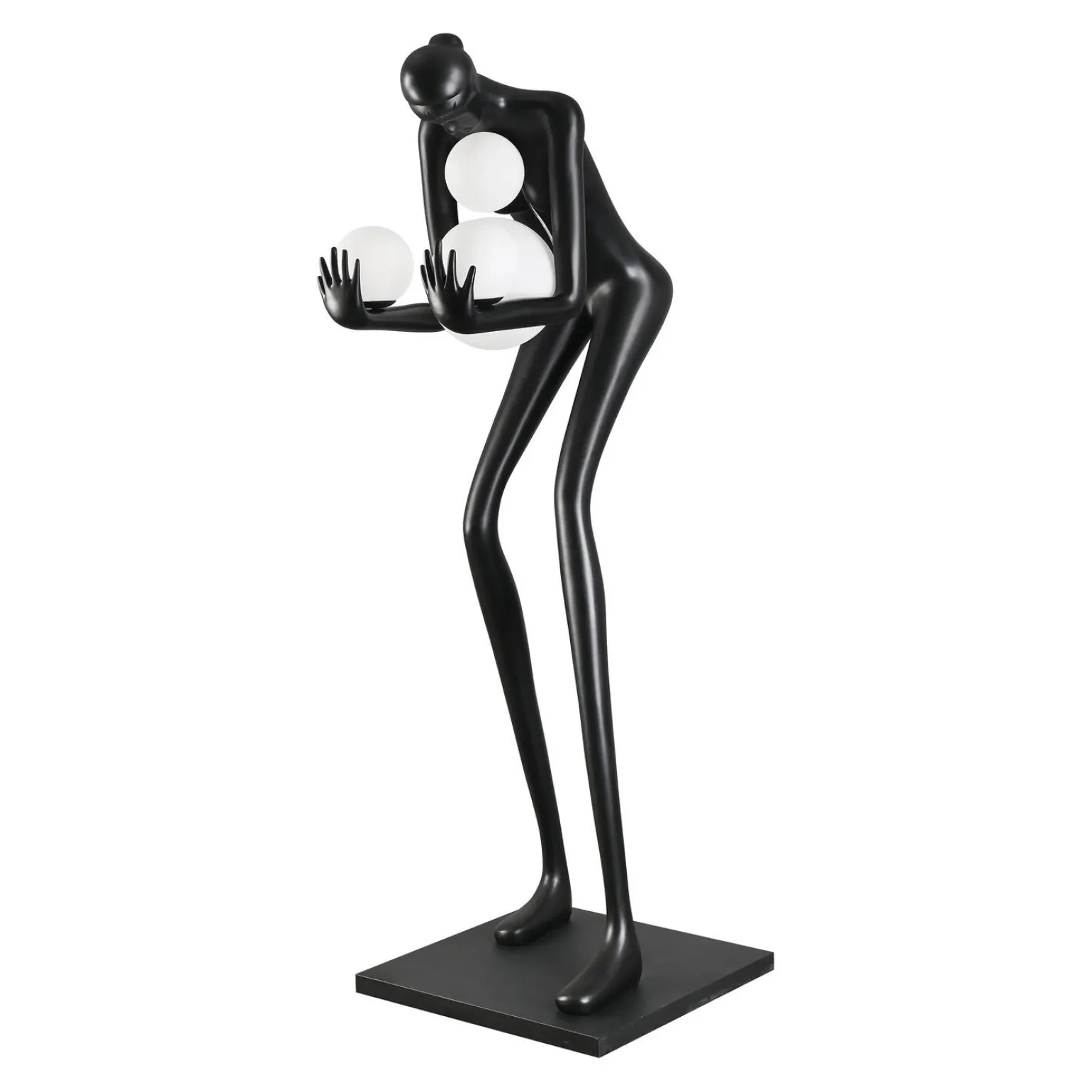 Designerska czarna lampa podłogowa WOMAN-2 BLACK 190 cm (DN433-F black) - Step into Design