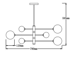 Dorado 6 lampa wisząca czarna (LP-002/6P BK) - Light Prestige