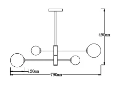 Dorado 4 lampa wisząca czarna (LP-002/4P BK) - Light Prestige