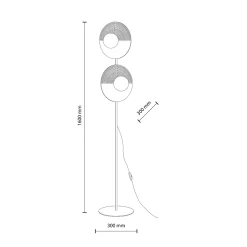 Drewniana lampa podłogowa 2XG9 (16135) - TK Lighting
