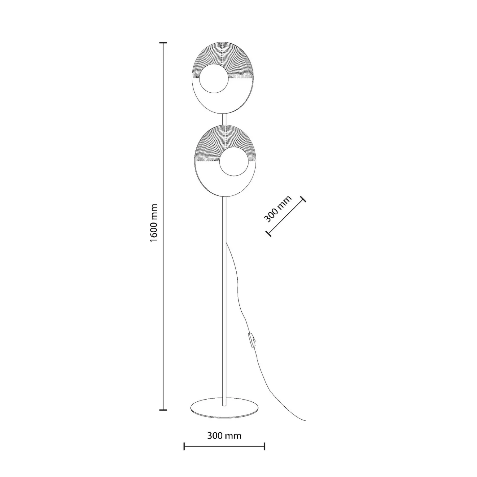 Drewniana lampa podłogowa 2XG9 (16135) - TK Lighting