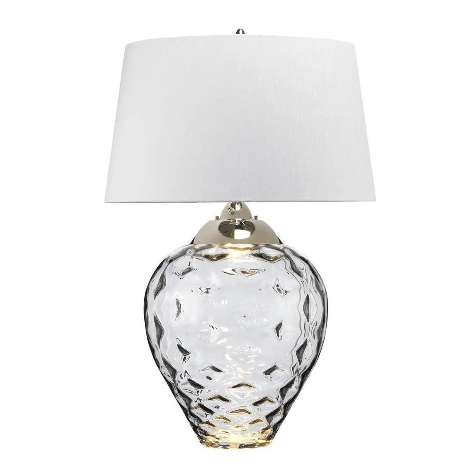 Duża lampa stołowa Samara - 2 źródła światła - Przydymione szkło (QN-SAMARA-TL-LRG-SMK) - Quintiesse