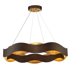 Duży żyrandol Vaughan - Brązowo-złoty (QN-VAUGHAN-P-L-BRZ-GD) - Quintiesse