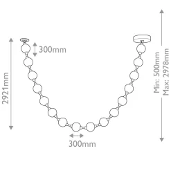 Efektowna lampa wisząca LED Marni długa - Naturalny mosiądz (QN-MARNI-16P-292-NBR) - Quintiesse