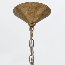 Efektowna lampa wisząca Meridian - 3 źródła światła - Przecierane złoto (QN-MERIDIAN-3P-DG) - Quintiesse