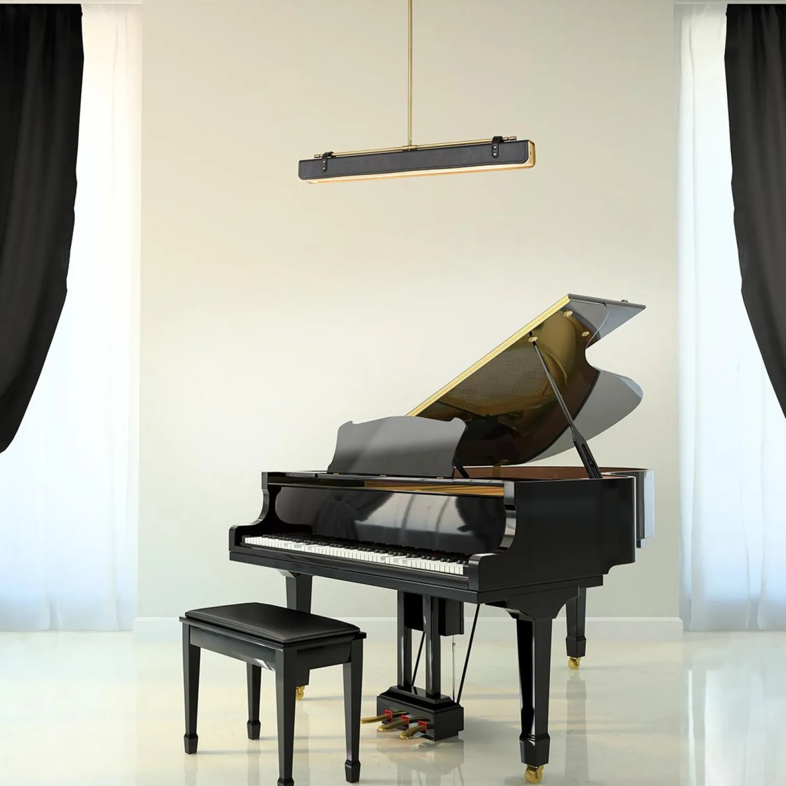 Ekskluzywna lampa ledowa Valise skóra smokingowa (QN-VALISE-LP80-VBS-TL) - Quintiesse