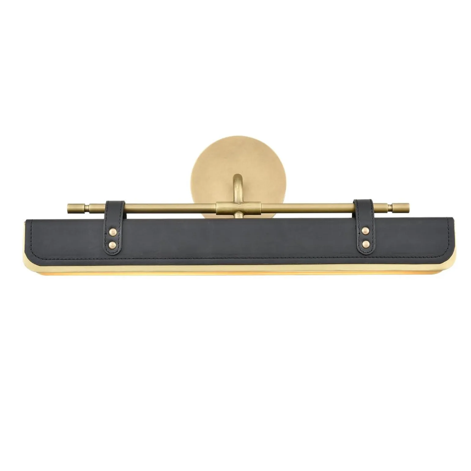 Ekskluzywny kinkiet Valise - Vintage mosiądz, skóra smokingowa (QN-VALISE-W-VBS-TL) - Quintiesse