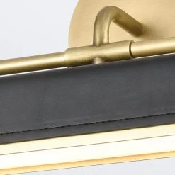 Ekskluzywny kinkiet Valise - Vintage mosiądz, skóra smokingowa (QN-VALISE-W-VBS-TL) - Quintiesse