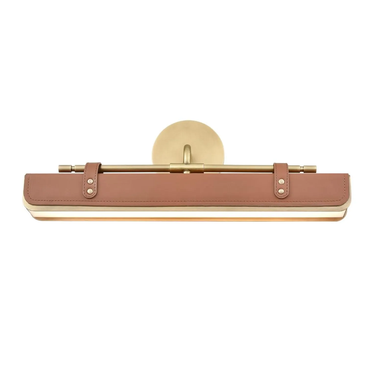 Ekskluzywny kinkiet Valise - Vintage mosiądz, skóra koniakowa (QN-VALISE-W-VBS-CL) - Quintiesse