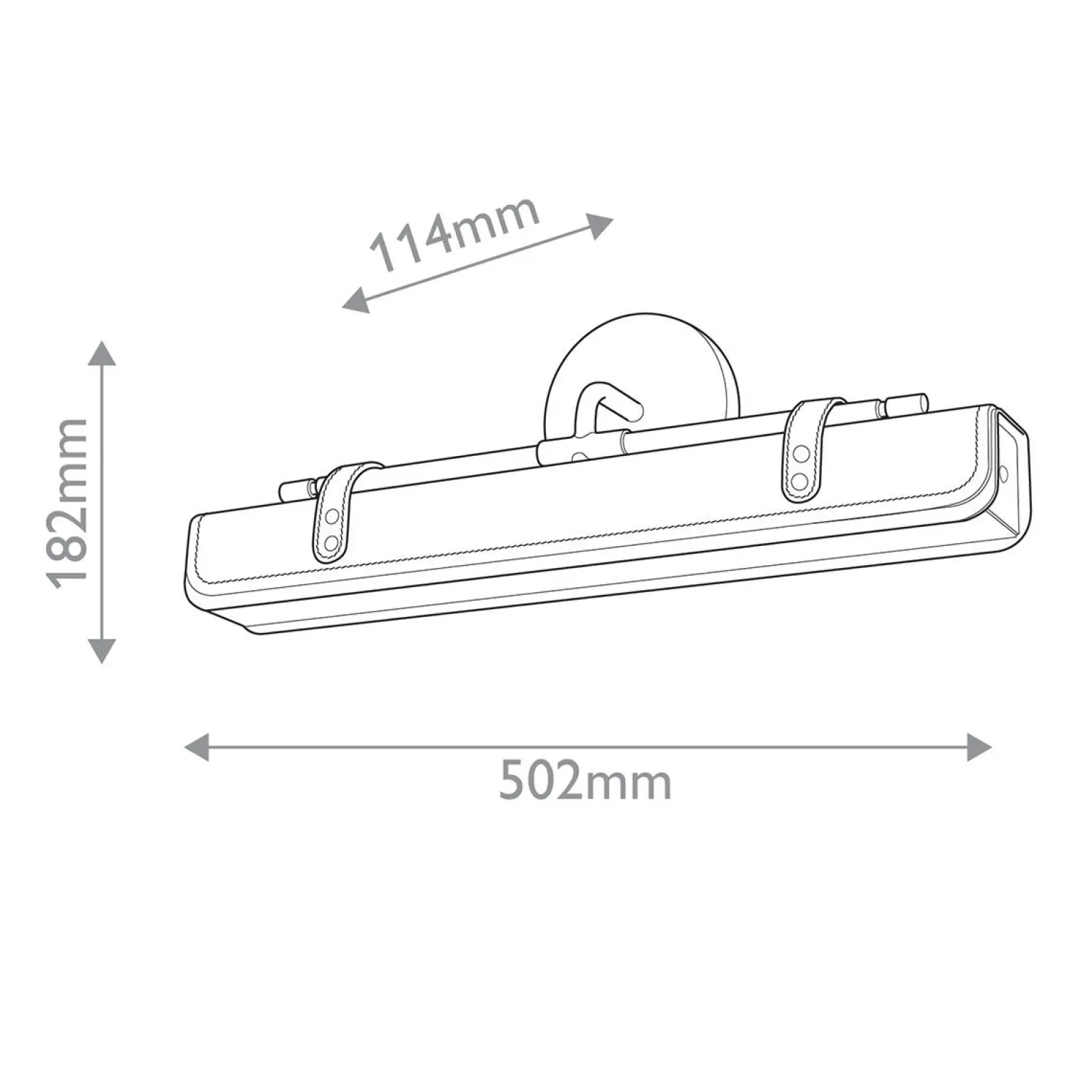Ekskluzywny kinkiet Valise - Vintage mosiądz, skóra koniakowa (QN-VALISE-W-VBS-CL) - Quintiesse