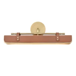 Ekskluzywny kinkiet Valise - Vintage mosiądz, skóra koniakowa (QN-VALISE-W-VBS-CL) - Quintiesse