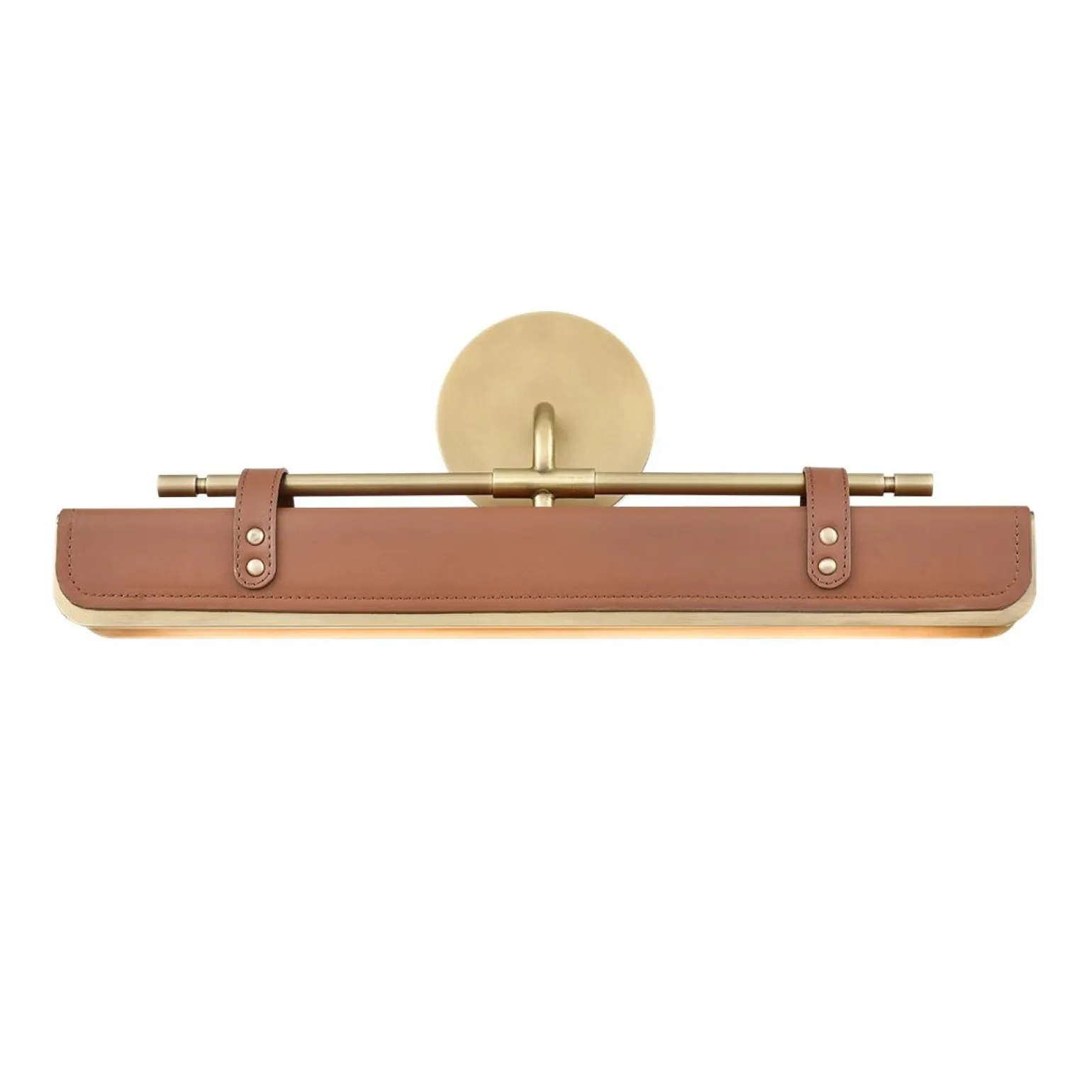 Ekskluzywny kinkiet Valise - Vintage mosiądz, skóra koniakowa (QN-VALISE-W-VBS-CL) - Quintiesse