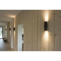 ENOLA_B, lampa ścienna, QPAR51, okrągła, up/down, kolor czarny, maks. 50W, z czarnym pierścieniem dekoracyjnym (151800) - SLV