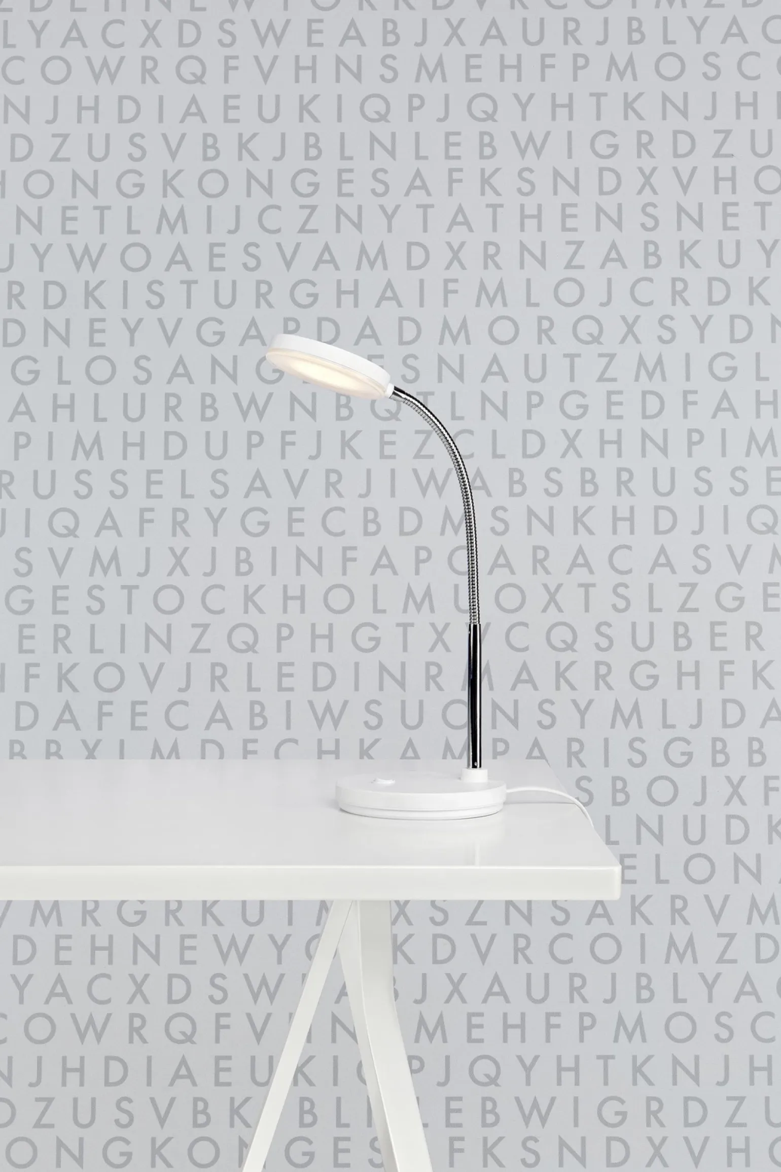 FLEX Stołowa 1L LED Biała/Chrom