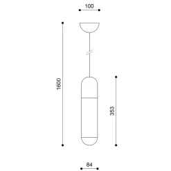 FUNSUI A czarna sufitowa lampa wisząca (FNA122P0) - Ummo