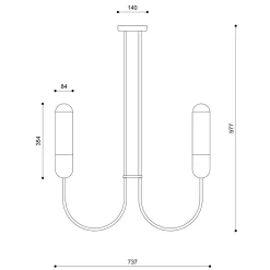 FUNSUI B biały żyrandol w rozmiarze S (FNB511R02) - Ummo