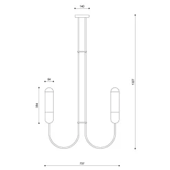FUNSUI B biały żyrandol w rozmiarze M (FNB511R03) - Ummo