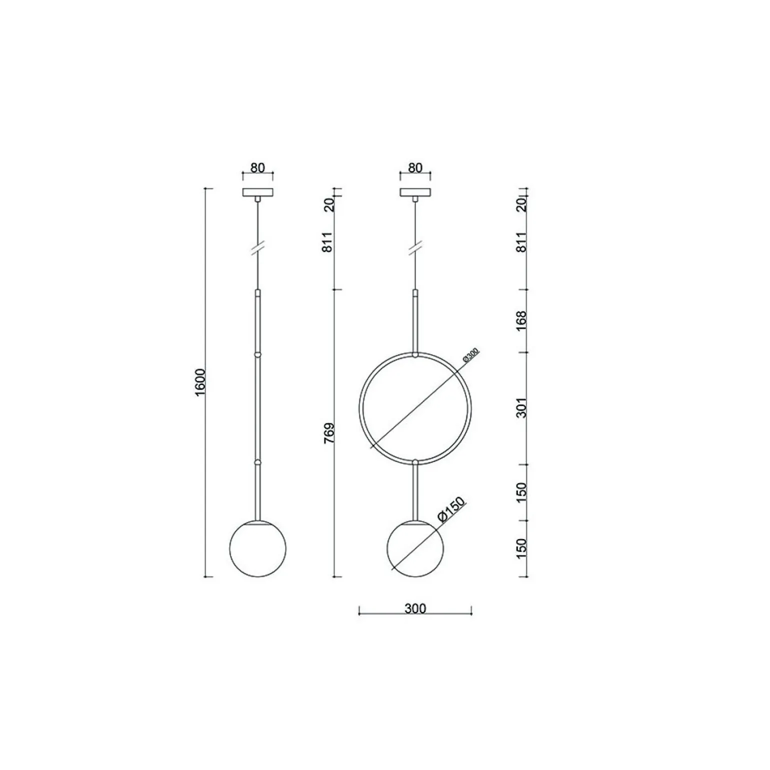 ISUULLA A czarna sufitowa lampa wisząca (ISA122P0) - Ummo