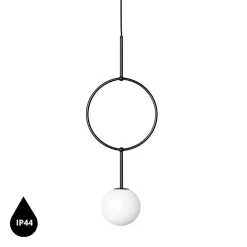 ISUULLA A czarna sufitowa lampa wisząca z podwyższoną szczelnością IP44 (ISA122PS0) - Ummo