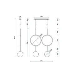 ISUULLA B biała podwójna lampa sufitowa z podwyższoną szczelnością IP44 (ISB211PS0) - Ummo