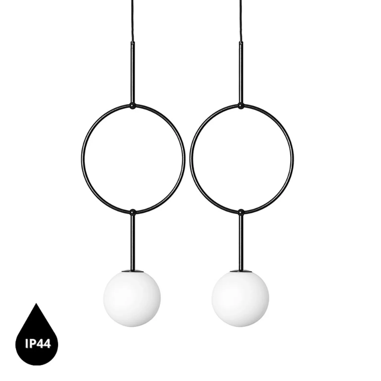 ISUULLA B czarna podwójna lampa sufitowa z podwyższoną szczelnością IP44 (ISB222PS0) - Ummo