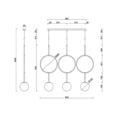 ISUULLA C biała potrójna lampa sufitowa (ISC311P0) - Ummo