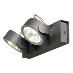 KALU, lampa ścienna i sufitowa, dwupunktowa, LED, 3000K, czarna, 60° (1000129) - SLV
