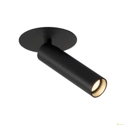 KARPO, lampa wpuszczana, jednopunktowa, LED, 3000K, kolor czarny, płaska rozeta, 7,5W (152380) - SLV