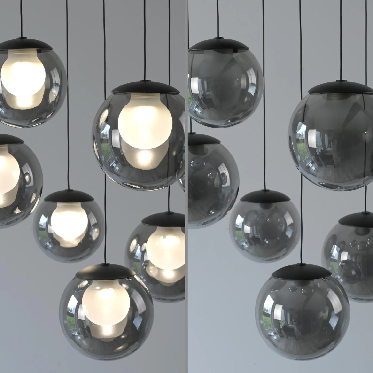 Kaskadowa lampa na pilota, z regulacją światła i wysokości SZARA (2587-15) - Paul Neuhaus