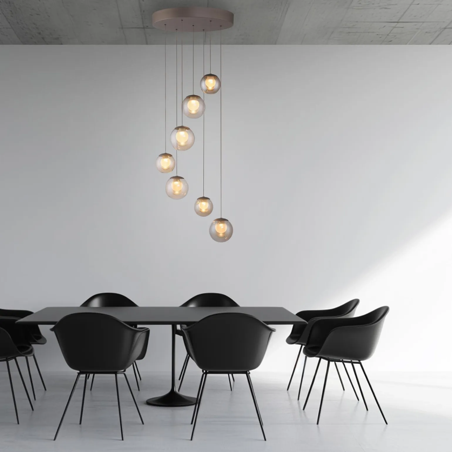 Kaskadowa lampa na pilota, z regulacją światła i wysokości BRĄZOWA (2587-97) - Paul Neuhaus