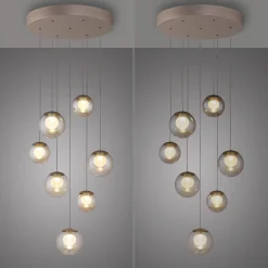 Kaskadowa lampa na pilota, z regulacją światła i wysokości BRĄZOWA (2587-97) - Paul Neuhaus